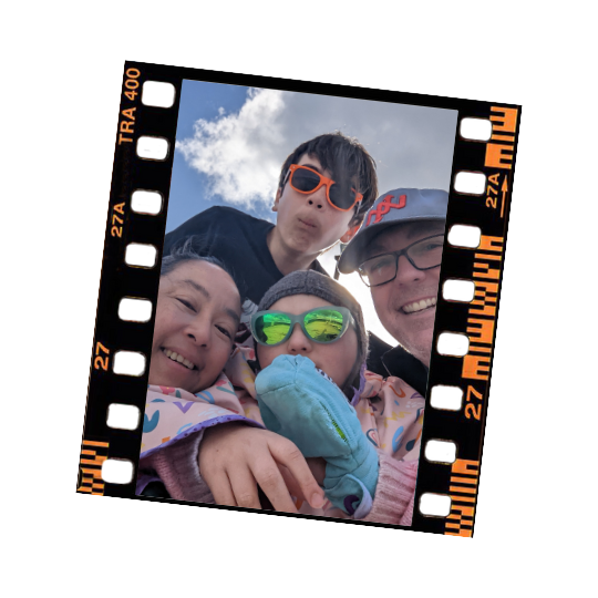 Steve with his wife and two children on a family day out – the people behind Garame Cleaning Co