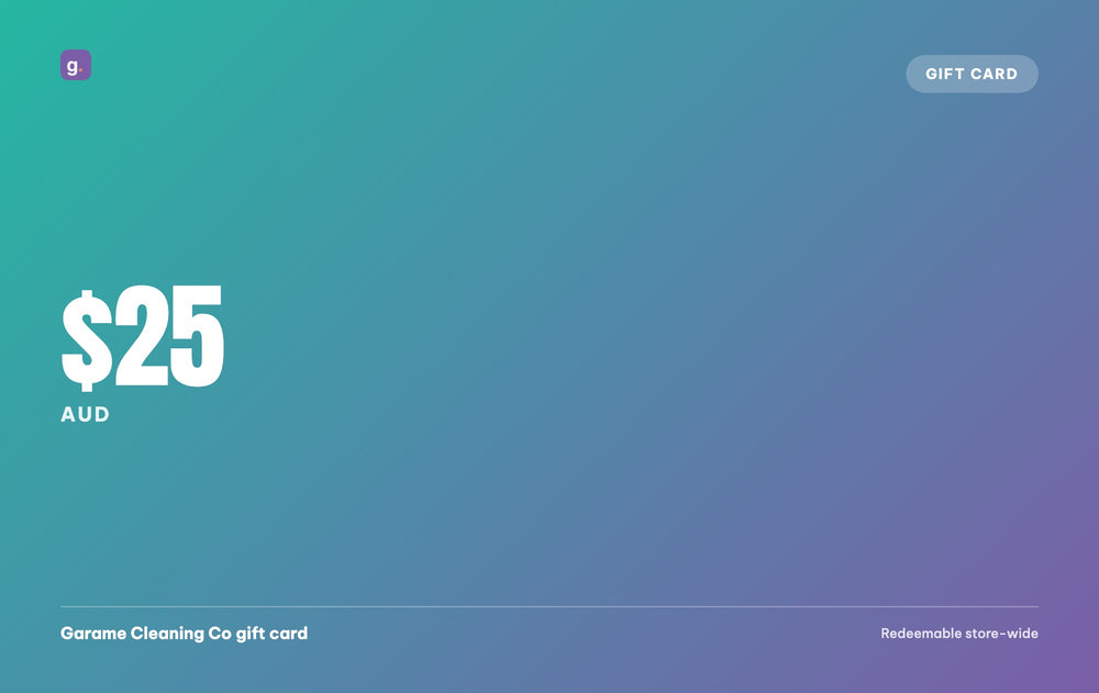 Garame Cleaning Co gift card, $25 AUD