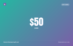 Garame Cleaning Co gift card, $50 USD